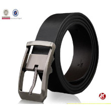 men's smooth surface leather belt with pin buckle